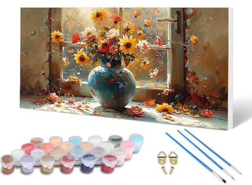 Malen Nach Zahlen Sonnenblume Malen Nach Zahlen Erwachsene Vase 100 x 300 cm, DIY Paint by Numbers Bastelset Erwachsene Anfänger mit 3 Pinsel und Acrylfarben & Leinwand für Wanddeko -lsy25067R5G Malen Nach Zahlen Sonnenblume Malen Nach Zahlen Erwachsene Vase 100 x 300 cm, DIY Paint by Numbers Bastelset Erwachsene Anfänger mit 3 Pinsel und Acrylfarben & Leinwand für Wanddeko -lsy25067R5G von LUESUAYN