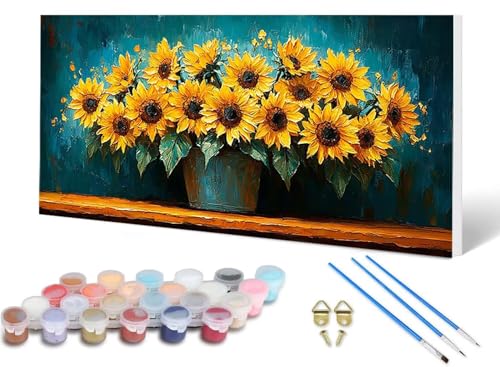 Malen Nach Zahlen Sonnenblume Malen Nach Zahlen Erwachsene Vase 50 x 100 cm, DIY Paint by Numbers Bastelset Erwachsene Anfänger mit 3 Pinsel und Acrylfarben & Leinwand für Wanddeko -lsy2506WYBG Malen Nach Zahlen Sonnenblume Malen Nach Zahlen Erwachsene Vase 50 x 100 cm, DIY Paint by Numbers Bastelset Erwachsene Anfänger mit 3 Pinsel und Acrylfarben & Leinwand für Wanddeko -lsy2506WYBG von LUESUAYN