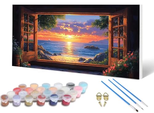 Malen Nach Zahlen Sonnenuntergang Malen Nach Zahlen Erwachsene Landschaft 50X100 CM, DIY Paint by Numbers Bastelset Erwachsene Anfänger mit 3 Pinsel und Acrylfarben & Leinwand für Wanddeko -lsy2506XH Malen Nach Zahlen Sonnenuntergang Malen Nach Zahlen Erwachsene Landschaft 50X100 CM, DIY Paint by Numbers Bastelset Erwachsene Anfänger mit 3 Pinsel und Acrylfarben & Leinwand für Wanddeko -lsy2506XH von LUESUAYN