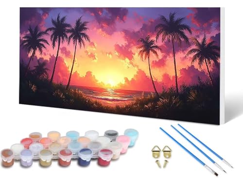 Malen Nach Zahlen Sonnenuntergang Malen Nach Zahlen Erwachsene Strand 100X300 CM, DIY Paint by Numbers Bastelset Erwachsene Anfänger mit 3 Pinsel und Acrylfarben & Leinwand für Wanddeko -lsy2506SJ Malen Nach Zahlen Sonnenuntergang Malen Nach Zahlen Erwachsene Strand 100X300 CM, DIY Paint by Numbers Bastelset Erwachsene Anfänger mit 3 Pinsel und Acrylfarben & Leinwand für Wanddeko -lsy2506SJ von LUESUAYN