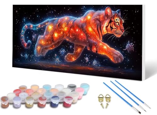 Malen Nach Zahlen Tiger Malen Nach Zahlen Erwachsene Tier 100X300CM, DIY Paint by Numbers Bastelset Erwachsene Anfänger mit 3 Pinsel und Acrylfarben & Knitterfreie Leinwand für Wanddeko -lsy2506XC Malen Nach Zahlen Tiger Malen Nach Zahlen Erwachsene Tier 100X300CM, DIY Paint by Numbers Bastelset Erwachsene Anfänger mit 3 Pinsel und Acrylfarben & Knitterfreie Leinwand für Wanddeko -lsy2506XC von LUESUAYN