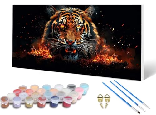 Malen Nach Zahlen Tiger Malen Nach Zahlen Erwachsene Tier 100X300CM, DIY Paint by Numbers Bastelset Erwachsene Anfänger mit 3 Pinsel und Acrylfarben & Knitterfreie Leinwand für Wanddeko -lsy2506YK Malen Nach Zahlen Tiger Malen Nach Zahlen Erwachsene Tier 100X300CM, DIY Paint by Numbers Bastelset Erwachsene Anfänger mit 3 Pinsel und Acrylfarben & Knitterfreie Leinwand für Wanddeko -lsy2506YK von LUESUAYN