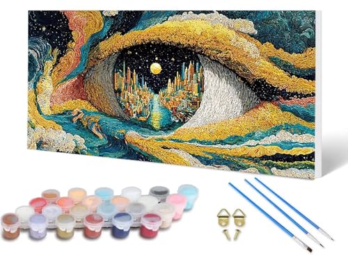 Malen Nach Zahlen Traum Malen Nach Zahlen Erwachsene Auge 100X300CM, DIY Paint by Numbers Bastelset Erwachsene Anfänger mit 3 Pinsel und Acrylfarben & Knitterfreie Leinwand für Wanddeko -lsy25068L Malen Nach Zahlen Traum Malen Nach Zahlen Erwachsene Auge 100X300CM, DIY Paint by Numbers Bastelset Erwachsene Anfänger mit 3 Pinsel und Acrylfarben & Knitterfreie Leinwand für Wanddeko -lsy25068L von LUESUAYN