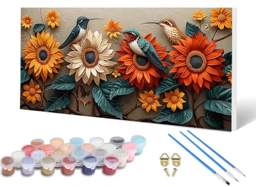 Malen Nach Zahlen Vogel Malen Nach Zahlen Erwachsene Sonnenblume 90X180 CM, DIY Paint by Numbers Bastelset Erwachsene Anfänger mit 3 Pinsel und Acrylfarben & Leinwand für Wanddeko, Geschenke -lsy256OC Malen Nach Zahlen Vogel Malen Nach Zahlen Erwachsene Sonnenblume 90X180 CM, DIY Paint by Numbers Bastelset Erwachsene Anfänger mit 3 Pinsel und Acrylfarben & Leinwand für Wanddeko, Geschenke -lsy256OC von LUESUAYN