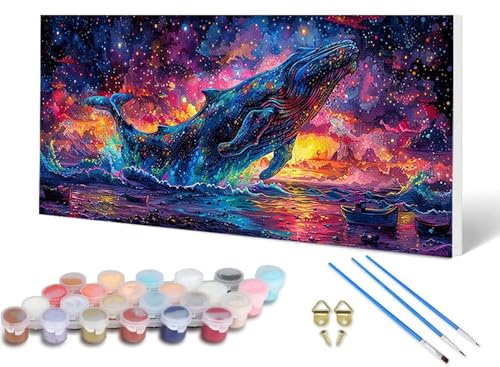 Malen Nach Zahlen Wal Malen Nach Zahlen Erwachsene Tier 50X100 CM, DIY Paint by Numbers Bastelset Erwachsene Anfänger mit 3 Pinsel und Acrylfarben & Knitterfreie Leinwand für Wanddeko -lsy250632 Malen Nach Zahlen Wal Malen Nach Zahlen Erwachsene Tier 50X100 CM, DIY Paint by Numbers Bastelset Erwachsene Anfänger mit 3 Pinsel und Acrylfarben & Knitterfreie Leinwand für Wanddeko -lsy250632 von LUESUAYN
