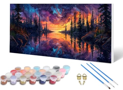 Malen Nach Zahlen Wald Malen Nach Zahlen Erwachsene Landschaft 50 x 100 cm, DIY Paint by Numbers Bastelset Erwachsene Anfänger mit 3 Pinsel und Acrylfarben & Leinwand für Wanddeko, Geschenke -lsy2563I Malen Nach Zahlen Wald Malen Nach Zahlen Erwachsene Landschaft 50 x 100 cm, DIY Paint by Numbers Bastelset Erwachsene Anfänger mit 3 Pinsel und Acrylfarben & Leinwand für Wanddeko, Geschenke -lsy2563I von LUESUAYN