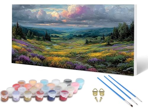 Malen Nach Zahlen Wiese Malen Nach Zahlen Erwachsene Landschaft 50X100 CM, DIY Paint by Numbers Bastelset Erwachsene Anfänger mit 3 Pinsel und Acrylfarben & Leinwand für Wanddeko, Geschenke -lsy2506D3 Malen Nach Zahlen Wiese Malen Nach Zahlen Erwachsene Landschaft 50X100 CM, DIY Paint by Numbers Bastelset Erwachsene Anfänger mit 3 Pinsel und Acrylfarben & Leinwand für Wanddeko, Geschenke -lsy2506D3 von LUESUAYN