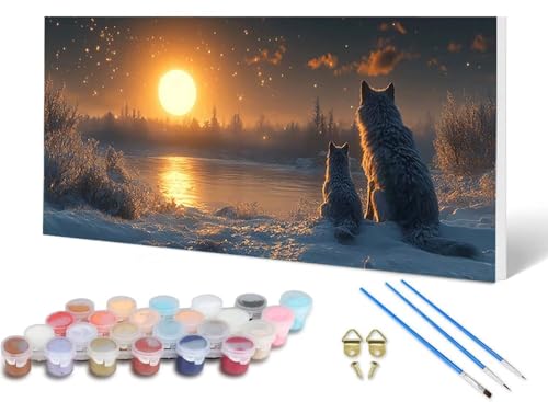 Malen Nach Zahlen Wolf Malen Nach Zahlen Erwachsene Mond 50 x 100 cm, DIY Paint by Numbers Bastelset Erwachsene Anfänger mit 3 Pinsel und Acrylfarben & Knitterfreie Leinwand für Wanddeko -lsy2506N8 Malen Nach Zahlen Wolf Malen Nach Zahlen Erwachsene Mond 50 x 100 cm, DIY Paint by Numbers Bastelset Erwachsene Anfänger mit 3 Pinsel und Acrylfarben & Knitterfreie Leinwand für Wanddeko -lsy2506N8 von LUESUAYN