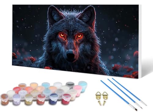 Malen Nach Zahlen Wolf Malen Nach Zahlen Erwachsene Tier 100 x 300 cm, DIY Paint by Numbers Bastelset Erwachsene Anfänger mit 3 Pinsel und Acrylfarben & Knitterfreie Leinwand für Wanddeko -lsy2506P5 Malen Nach Zahlen Wolf Malen Nach Zahlen Erwachsene Tier 100 x 300 cm, DIY Paint by Numbers Bastelset Erwachsene Anfänger mit 3 Pinsel und Acrylfarben & Knitterfreie Leinwand für Wanddeko -lsy2506P5 von LUESUAYN