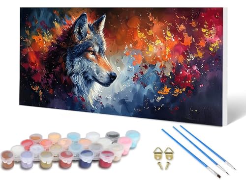 Malen Nach Zahlen Wolf Malen Nach Zahlen Erwachsene Tier 100X300 CM, DIY Paint by Numbers Bastelset Erwachsene Anfänger mit 3 Pinsel und Acrylfarben & Knitterfreie Leinwand für Wanddeko -lsy2506Z4 Malen Nach Zahlen Wolf Malen Nach Zahlen Erwachsene Tier 100X300 CM, DIY Paint by Numbers Bastelset Erwachsene Anfänger mit 3 Pinsel und Acrylfarben & Knitterfreie Leinwand für Wanddeko -lsy2506Z4 von LUESUAYN