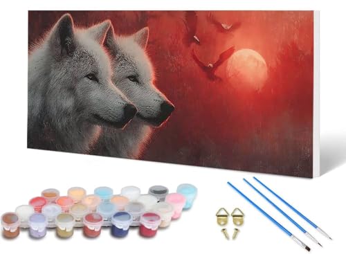 Malen Nach Zahlen Wolf Malen Nach Zahlen Erwachsene Tier 90 x 180 cm, DIY Paint by Numbers Bastelset Erwachsene Anfänger mit 3 Pinsel und Acrylfarben & Knitterfreie Leinwand für Wanddeko -lsy2506ST Malen Nach Zahlen Wolf Malen Nach Zahlen Erwachsene Tier 90 x 180 cm, DIY Paint by Numbers Bastelset Erwachsene Anfänger mit 3 Pinsel und Acrylfarben & Knitterfreie Leinwand für Wanddeko -lsy2506ST von LUESUAYN