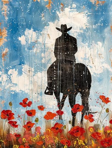 Pferd Diamond Painting XXL Himmel Crystal Art, Diamond Painting Eckige Steine Basteln Erwachsene Anfänger DIY Stickerei Kreuzstich Bastelset für Wanddeko, Zimmer Deko, Geschenke 20 x 30 cm -2502y41 von LUESUAYN