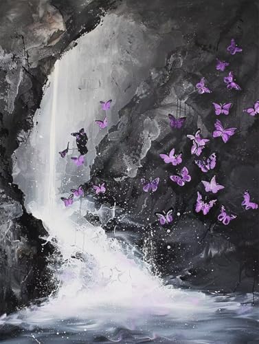 Schmetterling Diamond Painting XXL Fallen Crystal Art, Diamond Painting Eckige Steine Basteln Erwachsene DIY Stickerei Kreuzstich Bastelset für Wanddeko, Zimmer Deko, Geschenke (40x55cm) -2502y3I von LUESUAYN