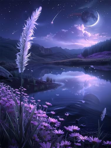 Sternenhimmel Diamond Painting XXL Landschaft Crystal Art, Diamond Painting Eckige Steine Basteln Erwachsene DIY Stickerei Kreuzstich Bastelset für Wanddeko, Zimmer Deko, Geschenke (40x55cm) -2502y0W von LUESUAYN