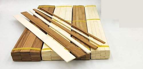 Flache Bambusstäbchen in Mehreren Größen DIY Holz Bastelmaterial Handwerksmaterialien Handgefertigte Baumodellmaterialien 30 cm lang 50 Stück (Color : 2x5mm White, Wood Thickness : Long 30cm) von LUFAA