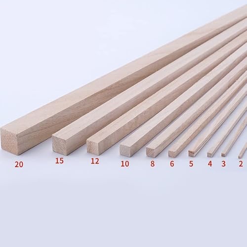 LUFAA 30 cm Lange quadratische Holzleiste Holzstableisten for Flugzeugmodell DIY Kunsthandwerk Kunstbedarf 1pc-20pcs (Color : 10PCS 6mm) von LUFAA