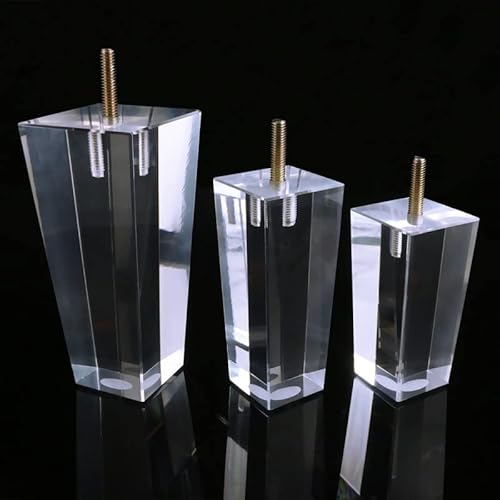 LUFAA Acryl-Möbelbeine, quadratisch, transparent, Schrank, Kommode, Kleiderschrank, Fuß, Sofahalter for Moderne Möbel, Couchtische, Couchfüße, 1 Stück (Size : 50x100) von LUFAA