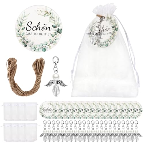 LUFEIS 30 Sets Schutzengel Anhänger, Gastgeschenke Schutzengel Schlüsselanhänger mit Organza Tasche und Kraftpapier Anhänger, Schön Dass Du Da Bist Anhänger Aufkleber für Taufe Kommunion Hochzeit LUFEIS 30 Sets Schutzengel Anhänger, Gastgeschenke Schutzengel Schlüsselanhänger mit Organza Tasche und Kraftpapier Anhänger, Schön Dass Du Da Bist Anhänger Aufkleber für Taufe Kommunion Hochzeit von LUFEIS