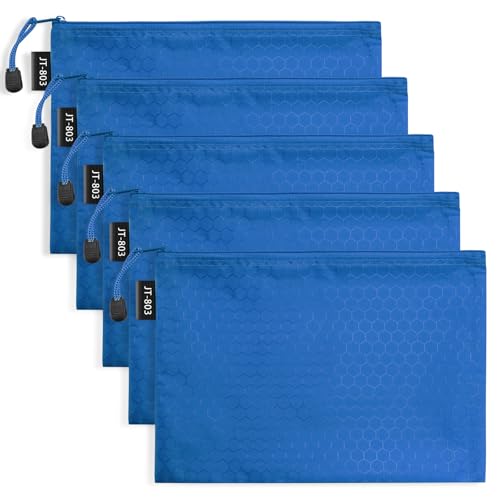 LUHIUMOYA A4-Stück Dokumententasche, Wasserdicht Dokumententasche mit Reißverschluss,Beutel für Papier, Dokumente, Datei, Kosmetika, Hausaufgaben（Blau） von LUHIUMOYA