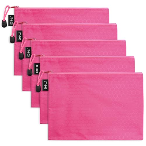LUHIUMOYA A4-Stück Dokumententasche, Wasserdicht Dokumententasche mit Reißverschluss,Beutel für Papier, Dokumente, Datei, Kosmetika, Hausaufgaben（Rot） von LUHIUMOYA