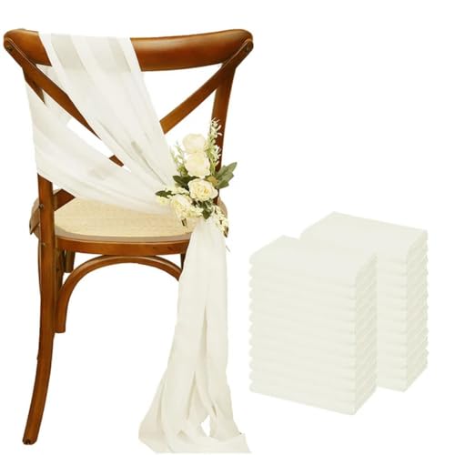 24 Stück 17 x 275 cm Chiffon-Stuhlschärpen, 12er-Set, salbeigrün, Stuhlschärpe, Hochzeit, Stuhlhussen, Band, Hochzeit, Party, Gang, Stuhldekoration, Elfenbeinfarben 24 Stück 17 x 275 cm Chiffon-Stuhlschärpen, 12er-Set, salbeigrün, Stuhlschärpe, Hochzeit, Stuhlhussen, Band, Hochzeit, Party, Gang, Stuhldekoration, Elfenbeinfarben von LUHYSU