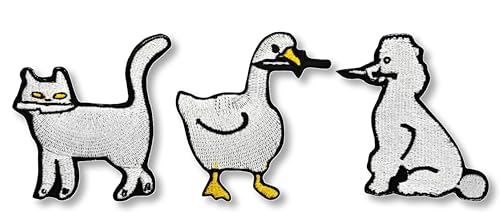 Set mit 3 niedlichen Enten, Katzen und Hunden mit Explosiv- und Messer-besticktem Aufnäher – lustige bestickte Meme-Aufnäher für Rucksäcke – niedliches Applikationszubehör für Uniformen – Moral Patch Set mit 3 niedlichen Enten, Katzen und Hunden mit Explosiv- und Messer-besticktem Aufnäher – lustige bestickte Meme-Aufnäher für Rucksäcke – niedliches Applikationszubehör für Uniformen – Moral Patch von LUIVU