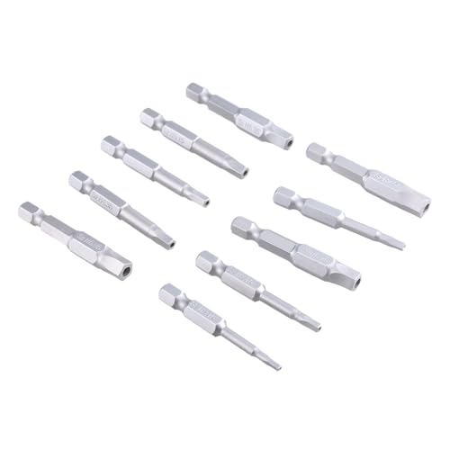 LUJIAXI Batch 10 Stück 2,15–7,55 magnetische Pentagonkopf-Schraubendreher-Bits mit 6,35 mm sicherem fünfeckigem Schraubendreher-Bit-Set von LUJIAXI