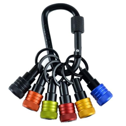 LUJIAXI Bithalter-Kette, 6 Stück, 6,35 mm (1/4 Zoll), tragbarer Bohrerhalter, Karabinerhaken, Sechskantschaft, Bithalter, Schnellwechsel-Bit-Holster von LUJIAXI