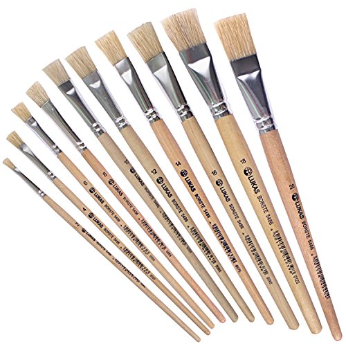 LUKAS 10er Set Flach Borstenpinsel Acryl, Öl, Gouache etc. Größe: 2, 4, 6, 8, 10, 12, 14, 16, 18, 20 Echthaar, 10er Set Pinsel LUKAS 10er Set Flach Borstenpinsel Acryl, Öl, Gouache etc. Größe: 2, 4, 6, 8, 10, 12, 14, 16, 18, 20 Echthaar, 10er Set Pinsel von LUKAS
