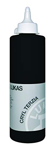 LUKAS CRYL TERZIA 500 ml - Acrylfarbe in Studien-Qualität - Farbton Elfenbeinschwarz von LUKAS