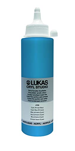 LUKAS Cryl Studio 250 ml, Acrylfarbe in Premium-Qualität, Cyan (Primär-Blau) von LUKAS
