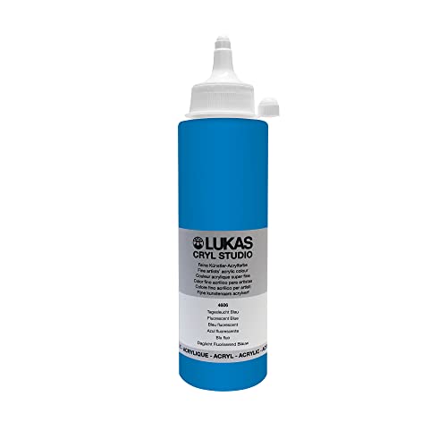 LUKAS Cryl Studio 250 ml, Acrylfarbe in Premium-Qualität, Tagesleuchtfarbe Blau von LUKAS