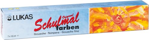 Lukas 108007 Original Schulmalfarben, 7 Farben (18ml) von LUKAS