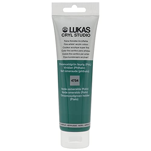 Lukas Cryl Studio 125 ml, Acrylfarbe in Premium-Qualität, Chromoxidgrün feurig (Phthalo) von LUKAS