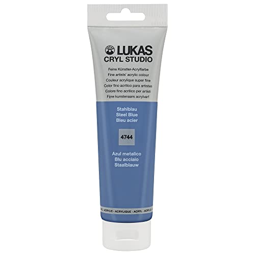 Lukas Cryl Studio 125 ml, Acrylfarbe in Premium-Qualität, Stahlblau von LUKAS