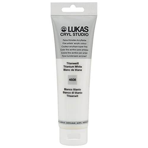Lukas Cryl Studio 125 ml, Acrylfarbe in Premium-Qualität, Titanweiß von LUKAS