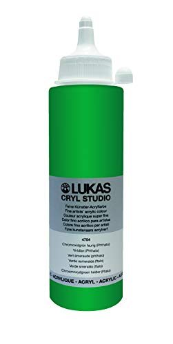Lukas Cryl Studio 250 ml, Acrylfarbe in Premium-Qualität, Chromoxidgrün feurig (Phthalo) von LUKAS