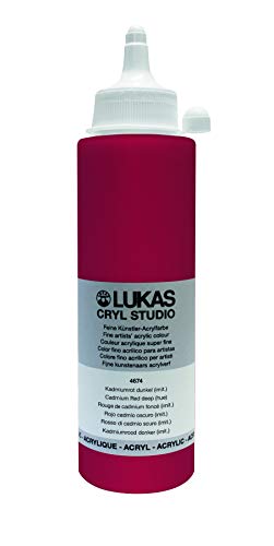 LUKAS Cryl Studio 250 ml, Acrylfarbe in Premium-Qualität, Kadmiumrot dunkel (imit.) von LUKAS