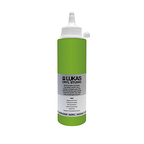 Lukas Cryl Studio 250 ml, Acrylfarbe in Premium-Qualität, Tagesleuchtfarbe Grün Lukas Cryl Studio 250 ml, Acrylfarbe in Premium-Qualität, Tagesleuchtfarbe Grün von LUKAS
