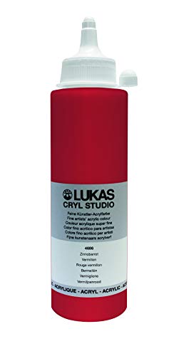 Lukas Cryl Studio 250 ml, Acrylfarbe in Premium-Qualität, Zinnoberrot von LUKAS