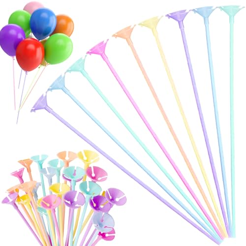 LUKIUP 100 Stück Luftballon Stäbe, 20/100 Ballonstangen, Transparente/Farbe/Weiß Ballonstäbe Stäbe Halter für Balloon, für Dekoration Geburtstag Party,Hochzeits,Feier Zubehör, Mehrfarbiges LUKIUP 100 Stück Luftballon Stäbe, 20/100 Ballonstangen, Transparente/Farbe/Weiß Ballonstäbe Stäbe Halter für Balloon, für Dekoration Geburtstag Party,Hochzeits,Feier Zubehör, Mehrfarbiges von LUKIUP