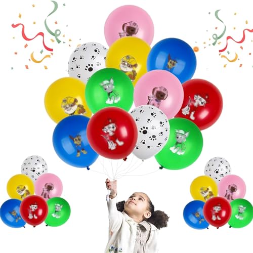 30 Stück Paw Dog Patrol Luftballon,12 Zoll Geburtstag Luftballon Set mit 6 verschiedenen Farben, Luftballon Party Deko, Latex Luftballon für Kinder Party Geburtstag Party Dekoration von LUKIUP