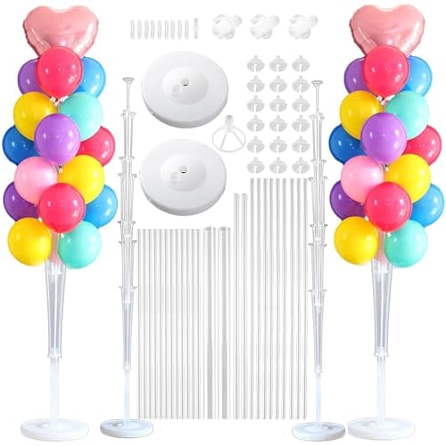 LUKIUP® 2 Stück Balloon Stand Kit, Wiederverwendbarer Luftballons Halter, Ballon Ständer, Luftballons tänder Halter BallonhalterTisch Inhaber Dekoration für Geburtstagsparty Hochzeit Party Event von LUKIUP