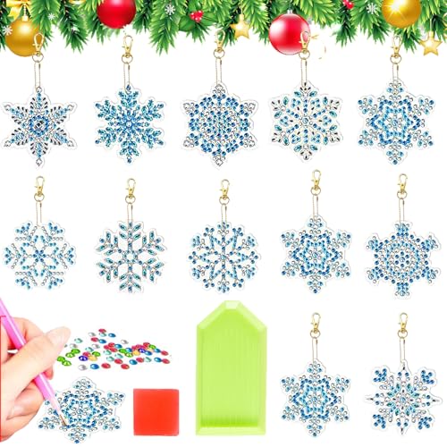 LUKIUP Diamond Painting Kinder DIY Basteln Weihnachten - 12 PCS Weihnachtsbaum Fenster Hängend Winter Deko Making von LUKIUP