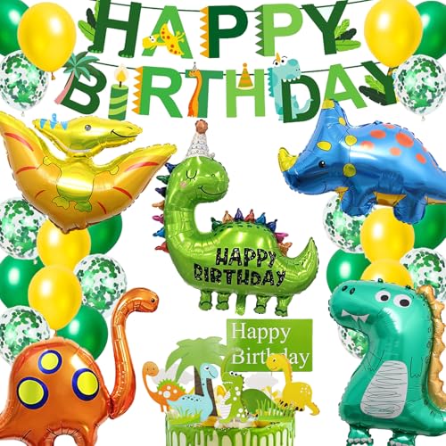 LUKIUP 35 PCS Dino Geburtstag Deko Set, Kinder Dino Luftballon, Triceratops Dinosaurier Helium Ballon für Dschungel Boys Girls Geburtstag Party Dekorationen LUKIUP 35 PCS Dino Geburtstag Deko Set, Kinder Dino Luftballon, Triceratops Dinosaurier Helium Ballon für Dschungel Boys Girls Geburtstag Party Dekorationen von LUKIUP