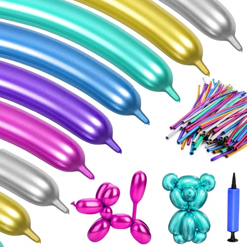LUKIUP Modellierballons mit Pumpe, 100 Pcs Metallic Lange Bunte Ballons, Modeling Balloons Long Magic, Bunt Metallic Luftballon Tiere Für Geburtstage Veranstaltungen Dekoration, Hochzeiten LUKIUP Modellierballons mit Pumpe, 100 Pcs Metallic Lange Bunte Ballons, Modeling Balloons Long Magic, Bunt Metallic Luftballon Tiere Für Geburtstage Veranstaltungen Dekoration, Hochzeiten von LUKIUP