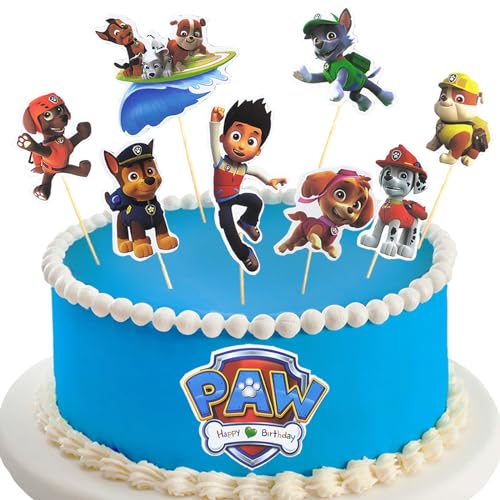 45 Stück Paw Patrol Tortendeko,Cake Toppers Cupcake Deko,Paw Patrol Muffin Kuchen Deko,für Kinder Geburtstag Party Torte Deko Supplies (Paw Patrol) von LUKIUP