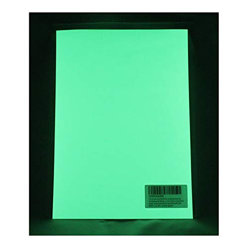 lumentics Leuchtfolie Glänzend A4 Gelb-Grün - Im Dunkel leuchtende Klebefolie. Nachleuchtender UV Aufkleber zum Basteln als Dekoration und Sticker. von LUMENTICS