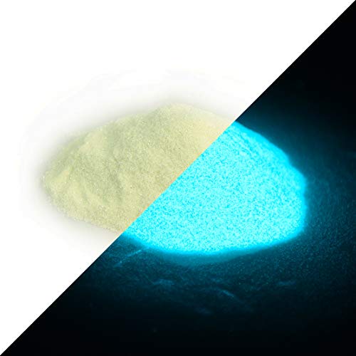 lumentics Nachleuchtender Glitter - Im Dunkeln leuchtender Glitzer. Feenstaub-Bastelglitzer mit Nachleuchtpigmenten. (50g, Hell/BlauGrün) von LUMENTICS