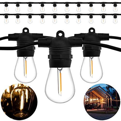 Lumiled Lichterkette Außen 20 Meter mit 20 E27 LED 1W Glühbirne ST45 Warmweiß 2700K 230V Birnen für Garten Biergarten Party Hochzeit Dekoration Terrasse Weihnachten verlängerbar mit Strom von Lumiled